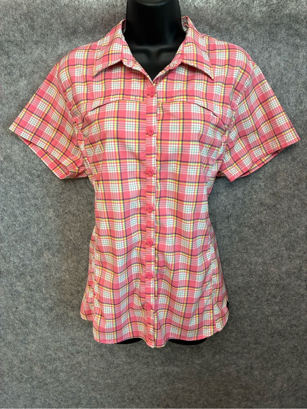 Dickies Performance System Women’s XL Pink Plaid Vented Outdoor Hiking Shirt